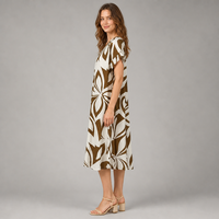 Robes décontractées d'été les plus vendues pour femmes, imprimées, écologiques, à taille naturelle, col en V, manches courtes, pour fêtes en extérieur et usage quotidien, grandes tailles