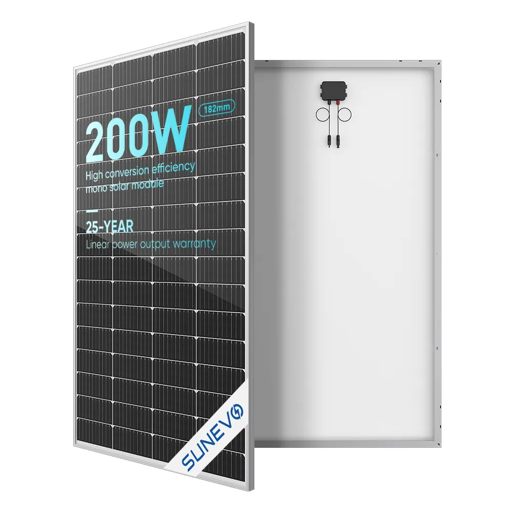 SunEvo単結晶ソーラーパネル18V200W160W 170W 180W 190W12V太陽光発電パネル