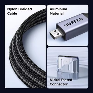 Adaptador UGREEN Micro HDMI para HDMI 8K 60Hz 3D para GoPro Hero 7 <span class=keywords><strong>Raspberry</strong></span> <span class=keywords><strong>Pi</strong></span> <span class=keywords><strong>4</strong></span> Sony Nikon com Cabo HDMI Trançado - Product Image 5