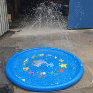 Tapis de jeu gonflable aquatique pour bébé de 100 cm, tapis de jeu d'extérieur pour l'été, tapis de jeu aquatique avec <span class=keywords><strong>arroseur</strong></span>, <span class=keywords><strong>jouet</strong></span> pour jouer dans l'eau - Product Image 4