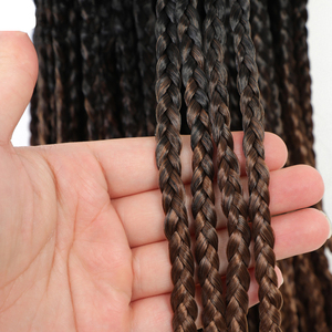 Mira - <span class=keywords><strong>Le</strong></span> più cercate: 3x Pacchetti di Treccine Box Braids Pre-Looped da 22 pollici <span class=keywords><strong>con</strong></span> Estremità Ricci, <span class=keywords><strong>Extension</strong></span> per Capelli Ombre Effetto Dea, Lavorazione a Uncinetto - Product Image 3