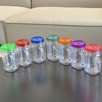 Faible MOQ, Logo personnalisé, Gobelet DIY effet globe à neige, Verres type Mason Jar, Tasses et Mugs de 12oz et 16oz avec couvercle en bambou et paille, pour verre canette de bière transparent