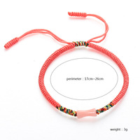 Bracelet ethnique unisexe tissé à la main de style tibétain, avec nœud Vajra, pierre impériale et motif bambou, pour le Festival du Bateau du Dragon, modèle international