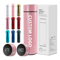 Mug de voyage isotherme en acier inoxydable 500 ml, anti-fuite, à double paroi, avec affichage LED de la température
