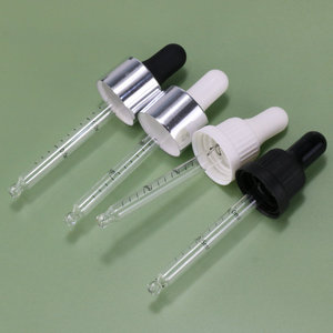 Goutte à goutte en verre gradué de haute qualité 18/410 avec pipette graduée en silicone, bouchon en <span class=keywords><strong>plastique</strong></span> avec logo - Product Image 5