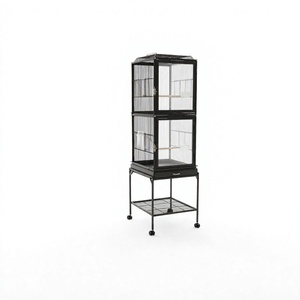 Kandang Burung Besi Tempa Besar dengan Stand Beroda, Kandang Burung Beo Logam Mobile dengan Roda, Kandang Besar untuk Burung Parkit, Cockatiel, dan <span class=keywords><strong>Budgie</strong></span> - Product Image 5