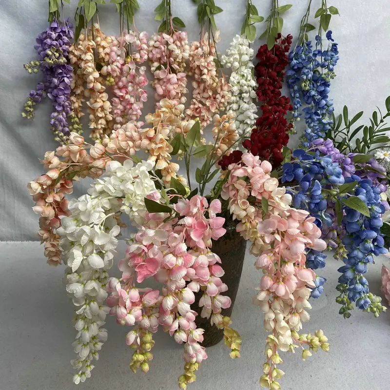 Kunstwürzel-Wistern hängende Blumen Verwendung Hochzeit Zuhause Decken-Dekoration