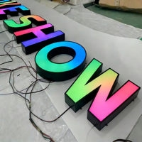 Dış Mekan Kişiselleştirilmiş RGB Süper Harf Tabelası Özel LED Işıklı Logo Tabelası RGB Programlı Tabela 3D LED Kanal Harf İşletmeler İçin