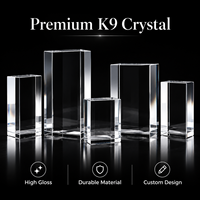Bloc de cristal K9 transparent rectangulaire vierge pour gravure laser en gros HBL, idéal pour les souvenirs et cadeaux