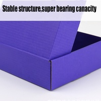 Fabricant de boîtes en carton imprimé violet Boîte postale de vêtements Boîtes d'expédition ondulées personnalisées avec emballage avec logo