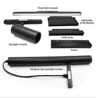 Système d'éclairage sur rail magnétique LED en aluminium à montage en surface, design moderne, AC220V, pour salon, contrôle par application, sans bruit