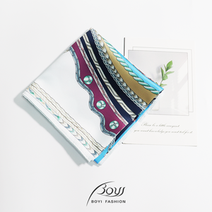 맞춤형 성인 크리 에이 티브 스타일 말 머리 패턴 스퀘어 스카프 폴리에스터 여성을위한 유행 액세서리 - Product Image 3