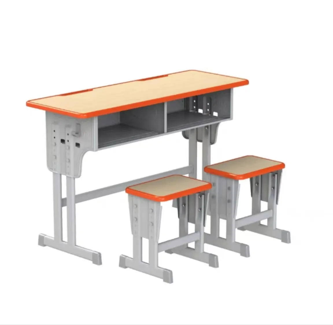 Ensemble de meubles pour le hall du primaire de l'école de design moderne Vente directe d'usine de pupitres et de chaises à double rangée pour enfants