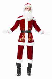 2025 dame femmes hommes Couple noël rouge père noël velours Costume tenue déguisement Costume - Product Image 2