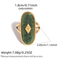 18K Vergoldeter Fingerring aus Edelstahl, Wasserfester Schmuck, Offener Muschelring, Modeschmuck für Damen