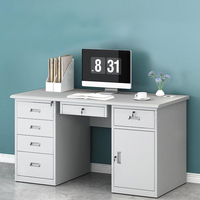 Bureau moderne convertible en métal et acier Tiroirs pratiques Table d'ordinateur pour le personnel de la maison ou du bureau