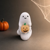 Ensemble de figurines fantômes d'Halloween en marbre blanc rotatif, sculptées à la main, ornement de statue, vente en gros, directement de l'usine pour la décoration de bureau à domicile