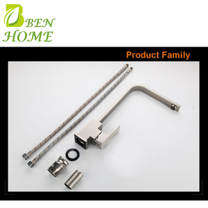 SUS 304 Stainless Steel Kitchen Mixer <strong>Tap</strong> Brushed <strong>Square</strong> Kitchen Faucet - Product Image 6