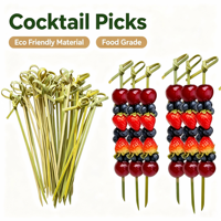 Fourniture d'usine – Brochettes décoratives en bambou bio en forme de cœur de 4 pouces, de qualité alimentaire, pour bar, desserts et apéritifs