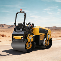 Rouleau compacteur vibrant à double tambour Kubota 45,7 CV 4 tonnes avec pompe à engrenages motorisée 2x48KN pour compactage de chaussées en asphalte à faible force de compactage