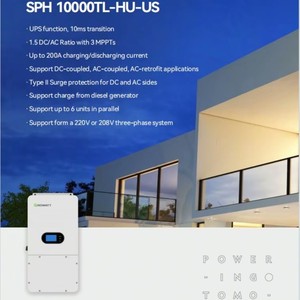 อินเวอร์เตอร์พลังงานแสงอาทิตย์ Growatt รุ่น SPH10000TL-HU-US 10 กิโลวัตต์ มาตรฐานอเมริกา แบบเฟสเดียว สำหรับระบบกักเก็บพลังงาน - Product Image 4