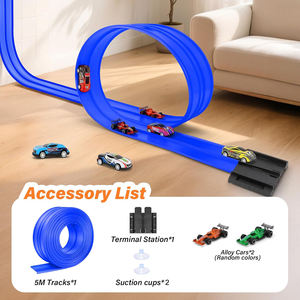 Pista <span class=keywords><strong>de</strong></span> rampa <span class=keywords><strong>de</strong></span> coche <span class=keywords><strong>de</strong></span> carreras flexible <span class=keywords><strong>de</strong></span> 16 pies para niños con 2 coches <span class=keywords><strong>de</strong></span> carreras pequeños y 2 ventosas Compatible con coche <span class=keywords><strong>de</strong></span> juguete <span class=keywords><strong>de</strong></span> pista <span class=keywords><strong>de</strong></span> carreras - Product Image 6