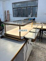 Table de consultation pour bijoux sur mesure et vitrine d'exposition de bijoux élégante avec éclairage LED et rangement pour centres commerciaux de luxe