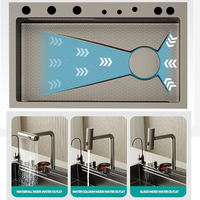 Robinet cascade à fente unique fait à la main, lave-gobelet intelligent, évier de cuisine, nouveau, acier inoxydable 201/304, chrome, monobloc