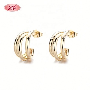 เครื่องประดับทองเคลือบลามิเนต Joyeria ต่างหูแบบติดหูสำหรับผู้หญิง ดีไซน์หรูหรา ชุบทอง 18K ขายส่งเครื่องประดับแฟชั่นสำหรับผู้หญิง หลากหลายแบบ - Product Image 2