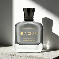 Flacon de parfum pour homme en verre de luxe carré de 100 ml avec peinture argentée à l'intérieur, bouchon en alliage de zinc, flacon de parfum vide, vaporisateur, OEM personnalisé