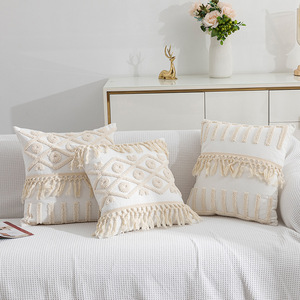 Fodera per cuscino di perle Boho di nuovo Design 45x45cm passante <span class=keywords><strong>bianco</strong></span> con rifiniture in <span class=keywords><strong>pizzo</strong></span> fodera per cuscino rimovibile - Product Image 2