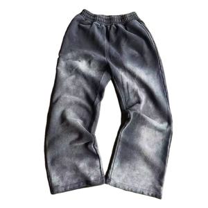 Pantalones de Algodón de Alta Calidad, Lisos, Gruesos, de Pierna Ancha, Estilo Vintage, Lavado Ácido, Decoloración al Sol, Personalizados para Hombre - Product Image 3