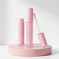 Conteneur de brillant à lèvres semi-transparent de haute qualité pour marque privée, tubes vides en plastique rose de 5,2 ml personnalisables pour brillant à lèvres