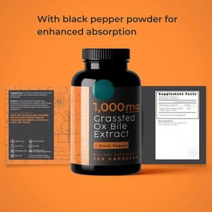 Ekstrak Empedu Sapi yang Diberi Makan Rumput 1000mg Suplemen Garam Empedu dengan Lada Hitam. Mendukung Kesehatan Pencernaan - 180 Kapsul - Product Image 3