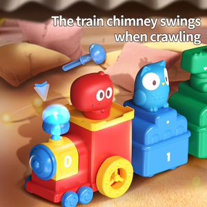 Train jouet éducatif personnalisé pour enfants, avec fonction pousser et rouler, jeu d'association des chiffres et jeu de devinettes avec boîte surprise - Product Image 5