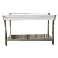 Table de travail en acier inoxydable avec dosseret et banc en acier inoxydable pour équipement de restauration commerciale