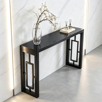 Nouvelle table console chinoise moderne à treillis creux, en bois massif, pour entrée, table de canapé, table d'appoint décorative longue et étroite pour la maison
