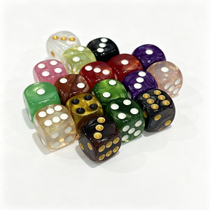 Vente en gros <span class=keywords><strong>de</strong></span> dés en acrylique personnalisés, transparents, jaunes, colorés, assortis, mini dés <span class=keywords><strong>de</strong></span> casino <span class=keywords><strong>de</strong></span> précision pour Mahjong, RPG, D20, D6, D&D - Product Image 2