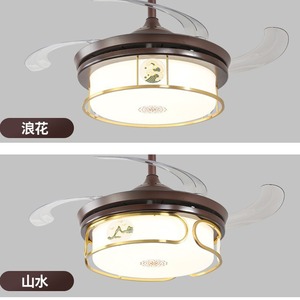 Chinese Style Invisible <b>Fan</b> Light Led Full Spectrum Flush Mount For Living Room Bedroom 220V 10-Year Warranty - Product Image 2
