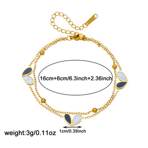 Heart-Shaped Pendant Chain Stacked Double Layer Gold Plated Jewelry <b>Set</b> For Women Gift - Product Image 4