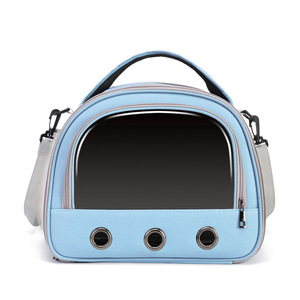 Sac de transport transparent pour animaux de compagnie en tissu Oxford, capacité 3-5 kg, sac à bandoulière portable pour hamster, perroquet, voyage, bleu clair, bleu vert - Product Image 4
