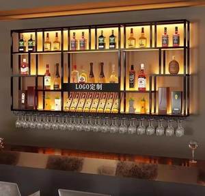 Estante de vino de hierro de gran capacidad, gabinete de vino montado en la pared multicapa, solución de almacenamiento, muebles de Bar que ahorran espacio - Product Image 3