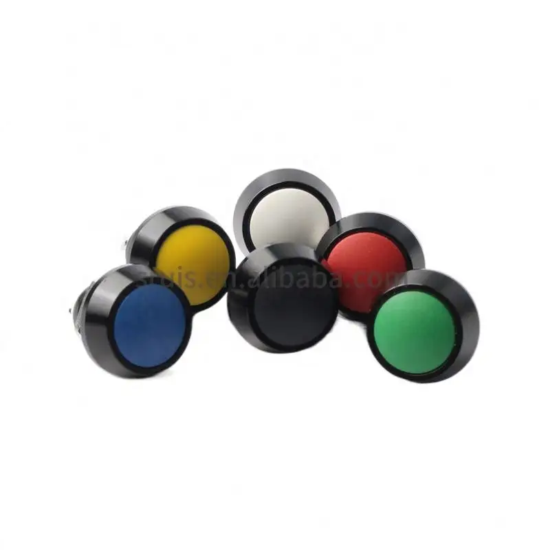 colorful plastic IP65 12 MM led switches round Momentary locked screw terminal pushbutton switch