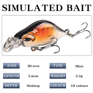Leurre Artificiel Rigide Bionique Chubby Luya en Plastique ABS Submergé pour Micro-Objets, 4,4 cm, 3,5 g, avec Hameçons, pour Lancer Longue Distance, Carpe, Lac, <span class=keywords><strong>Marlin</strong></span> - Modèle 2026 - Product Image 3