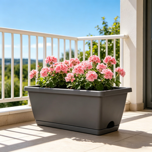 Durable Long Rectangular Plastic Eco-Friendly <strong>Garden</strong> <strong>Plant</strong> Pot Vegetable Planter <strong>Trough</strong> <strong>for</strong> Patio Balcony - Product Image 1