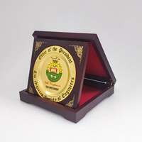 Plaque de récompense de cadeau souvenir en bois personnalisé de haute qualité médaille en métal à l'intérieur avec boîte