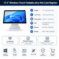 Máquina POS de pantalla táctil completa de 17 pulgadas BLANCA Sistema de puntos de venta todo en uno Caja registradora plegable Pos Business para tienda minorista