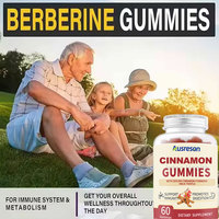 Ausreson OEM Vegan Berberine Complex Gummy Extrait de cannelle de Ceylan Biologique Sans sucre Supplément Gummies à la cannelle pour l'immunité