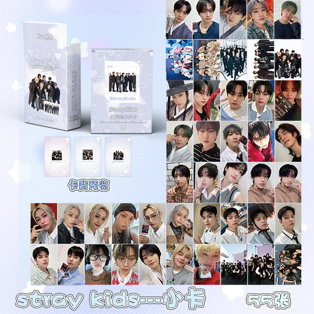 55 Photocard Stray Kids HOP – Set Mini Album Cards Con Tutti I Membri (Bang Chan, Lee Min-ho E Gli Altri) Per Veri Fan Del K-pop! - Foto 3