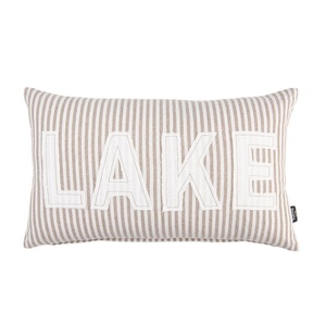 Fundas de cojín decorativas de bajo precio con bordado de parche de <span class=keywords><strong>lago</strong></span> y tela a rayas, fundas rectangulares para respaldo - Product Image 1